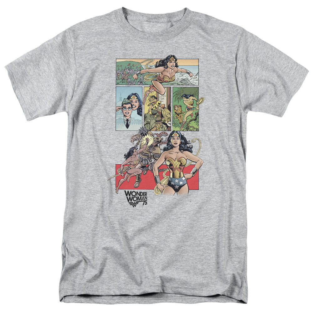 Wonder Woman Ww75 Comic Page Mens T Shirt Athletic Heather Officially Licensed