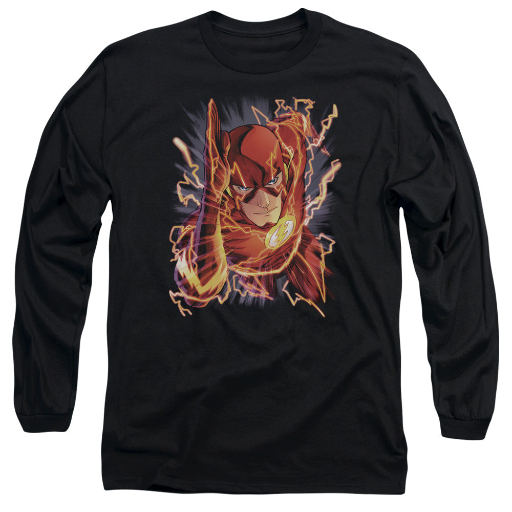 Jla Flash #1 Mens Long Sleeve Shirt Black Officially Licensed