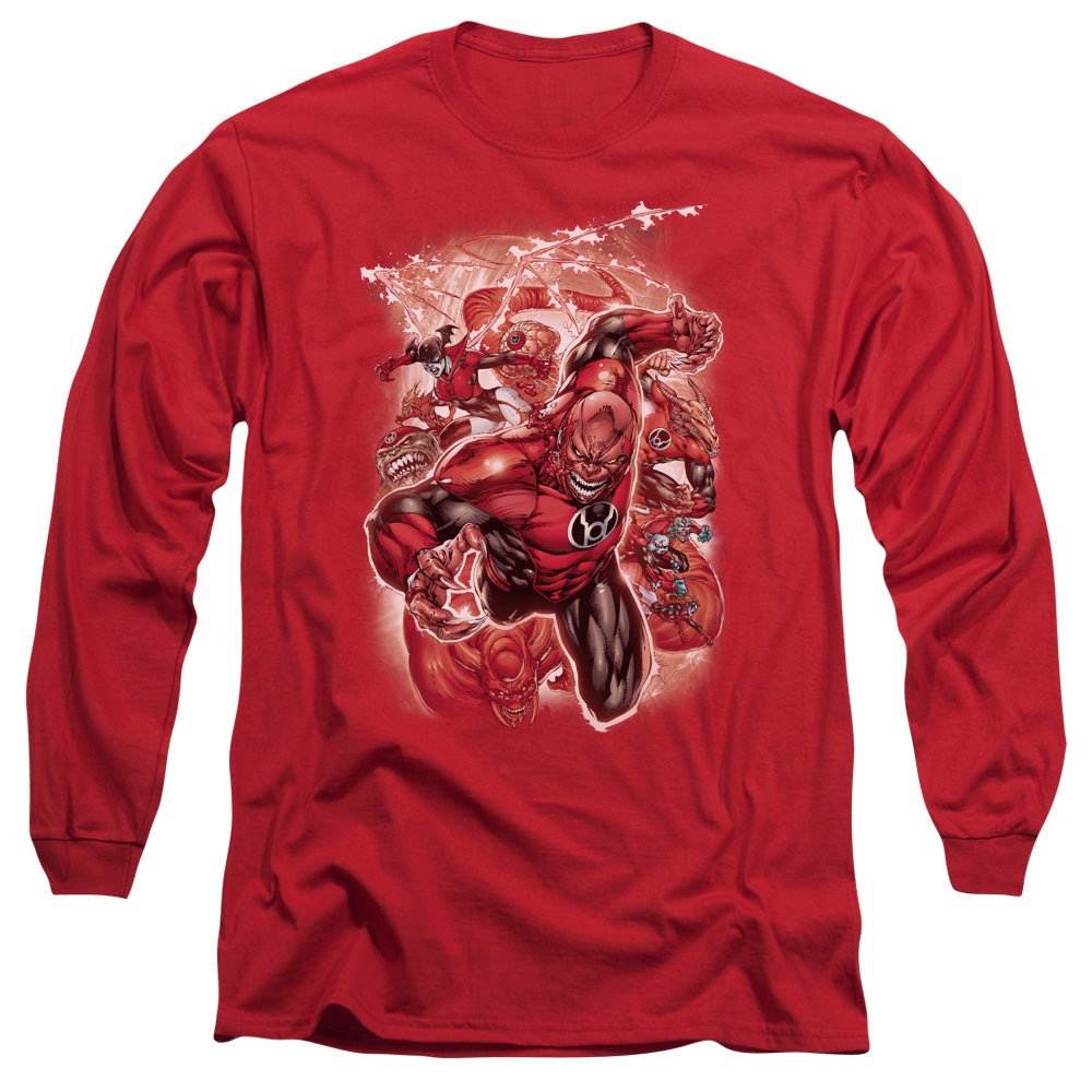 Green Lantern Red Lanterns #1 Mens Long Sleeve Shirt Red Officially Licensed