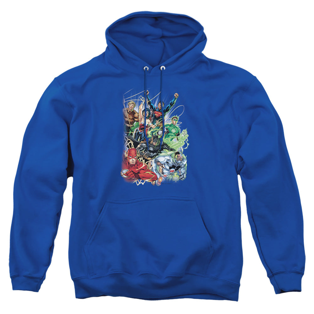Jla Justice League #1 Mens Hoodie Royal Officially Licensed