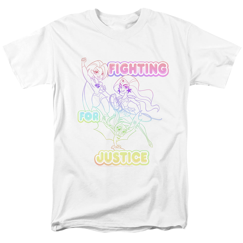 Dc Superhero Girls Fighting For Justice Mens T Shirt White Officially Licensed