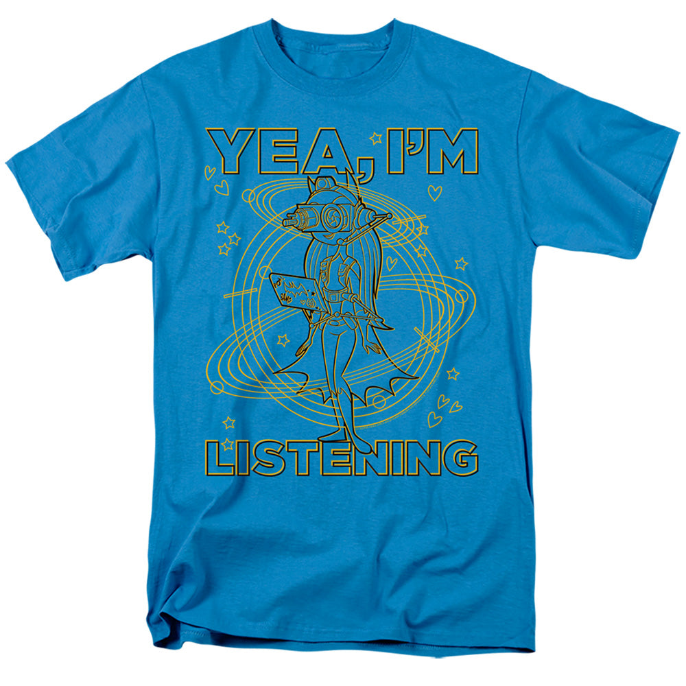Dc Superhero Girls Listening Mens T Shirt Turquoise Officially Licensed