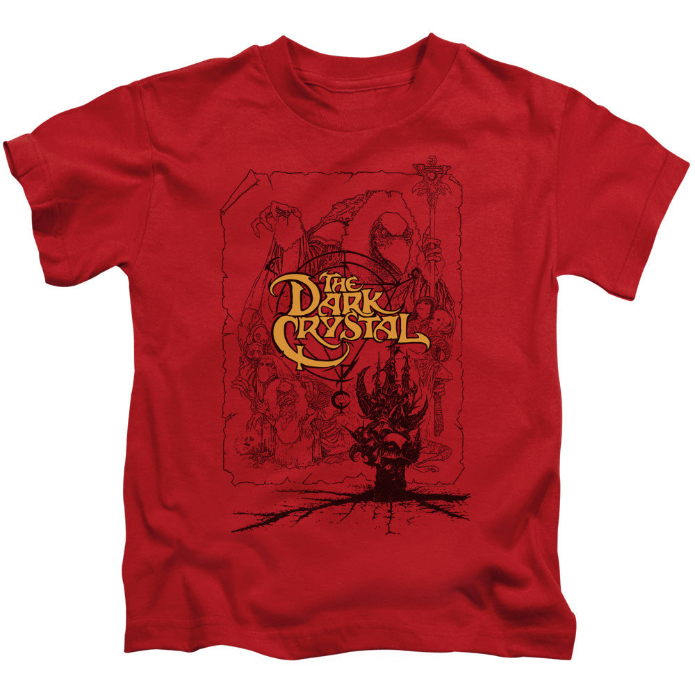 The Dark Crystal Poster Lines Juvenile Kids Youth T Shirt Red Officially Licensed