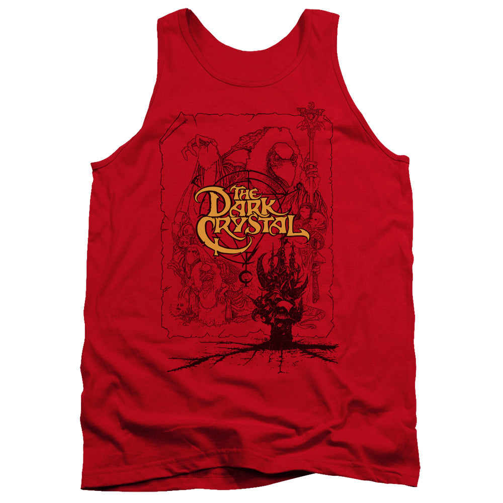 The Dark Crystal Poster Lines Mens Tank Top Shirt Red Officially Licensed