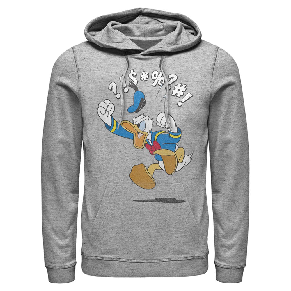 Disney Donald Duck Angry Jump Mens Lightweight Hoodie