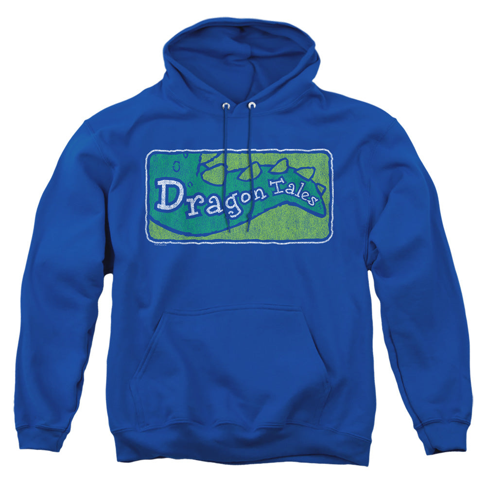 Dragon Tales Logo Distressed Mens Hoodie Royal Officially Licensed