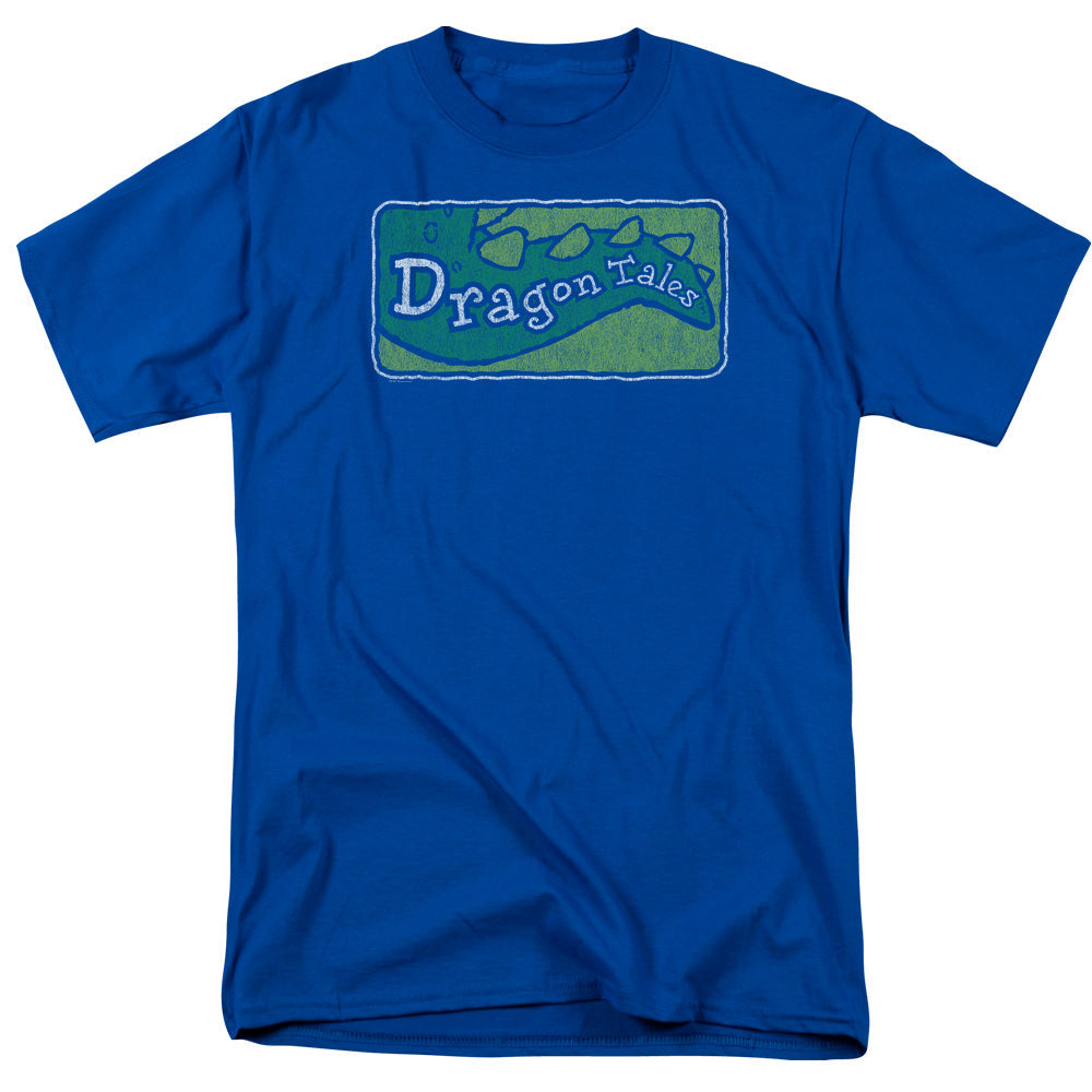 Dragon Tales Logo Distressed Mens T Shirt Royal Officially Licensed