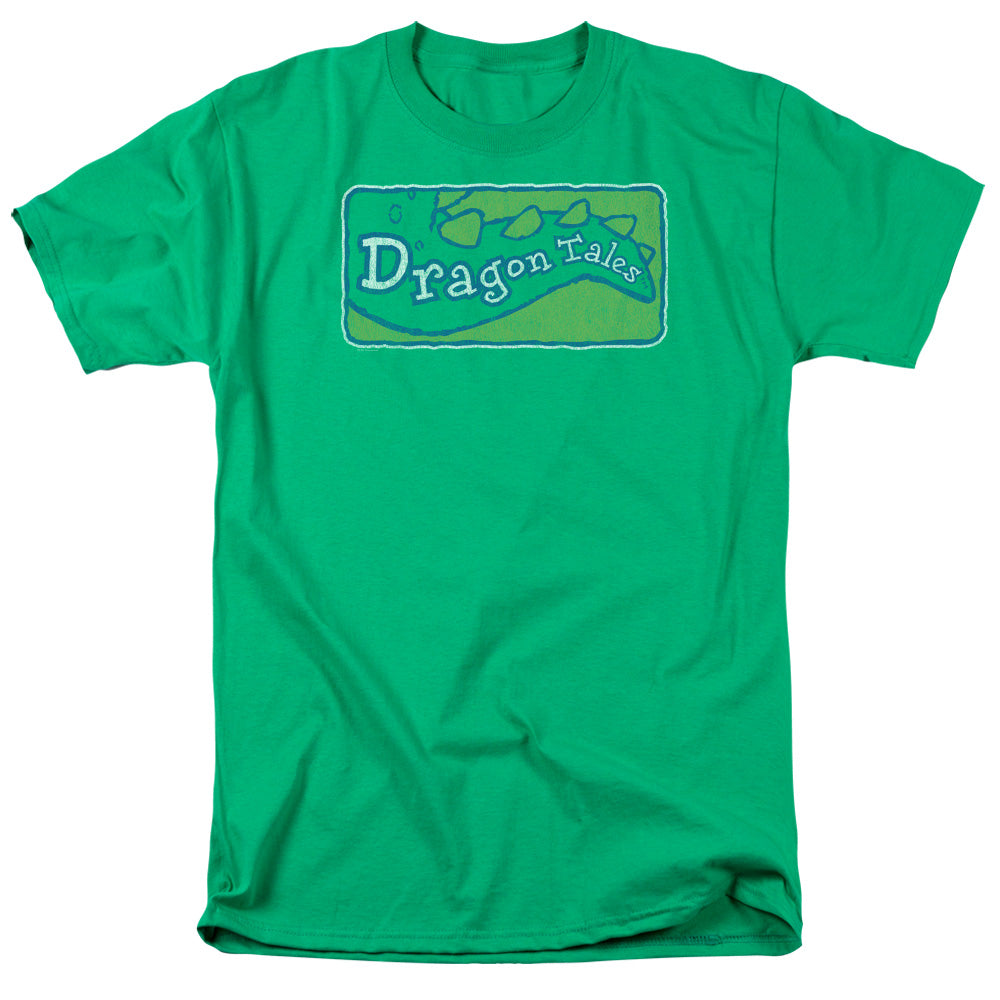 Dragon Tales Logo Distressed Mens T Shirt Kelly Green Officially Licensed