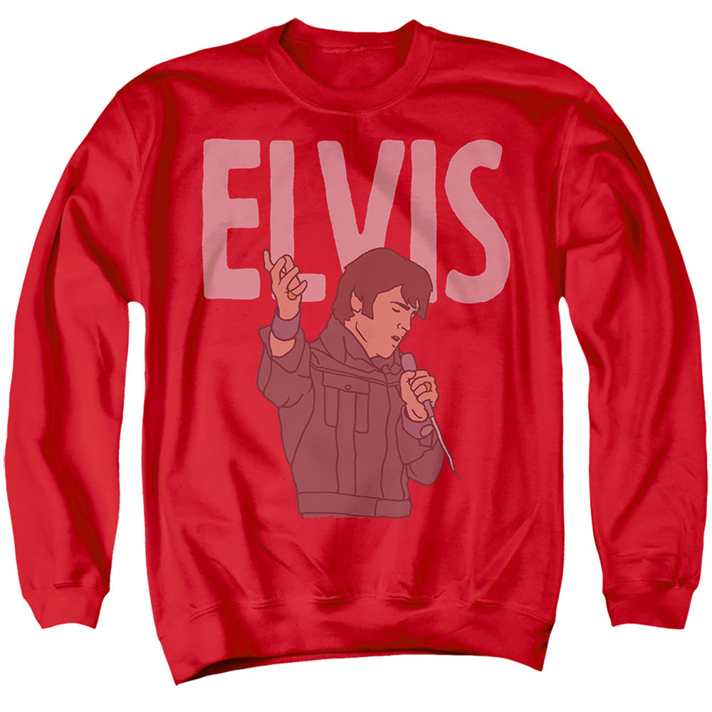 Elvis Elvis '68 Special Mens Crewneck Sweatshirt Red