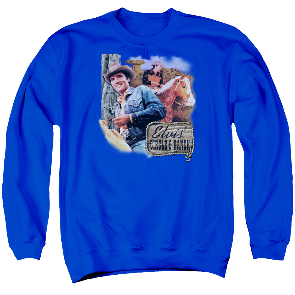 Elvis Presley Ranch Mens Crewneck Sweatshirt Royal