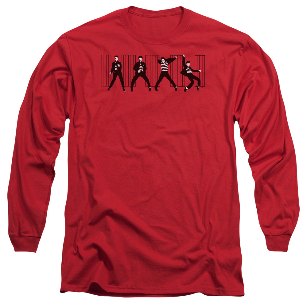 Elvis Presley Jailhouse Rock Mens Long Sleeve Shirt Red Officially Licensed