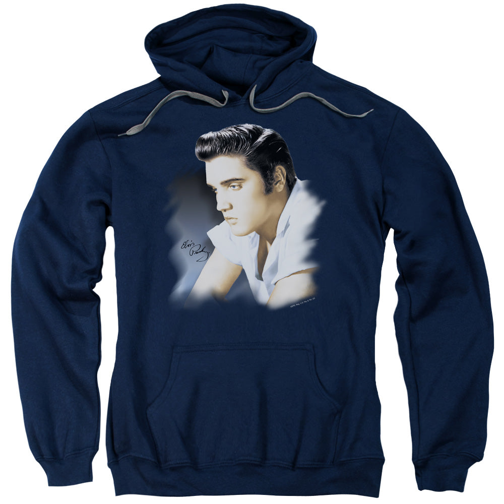 Elvis Presley Blue Profile Mens Hoodie Navy Blue Officially Licensed