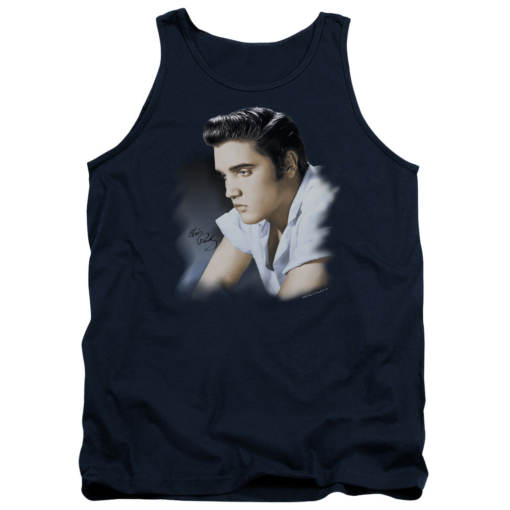Elvis Presley Blue Profile Mens Tank Top Shirt Navy Blue Officially Licensed