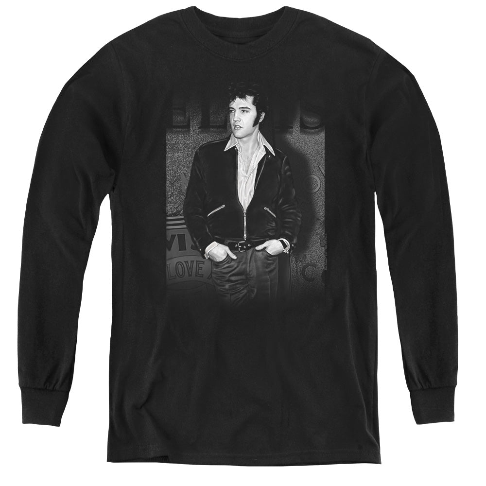 Elvis Presley Just Cool Long Sleeve Kids Youth T Shirt Black Officially Licensed