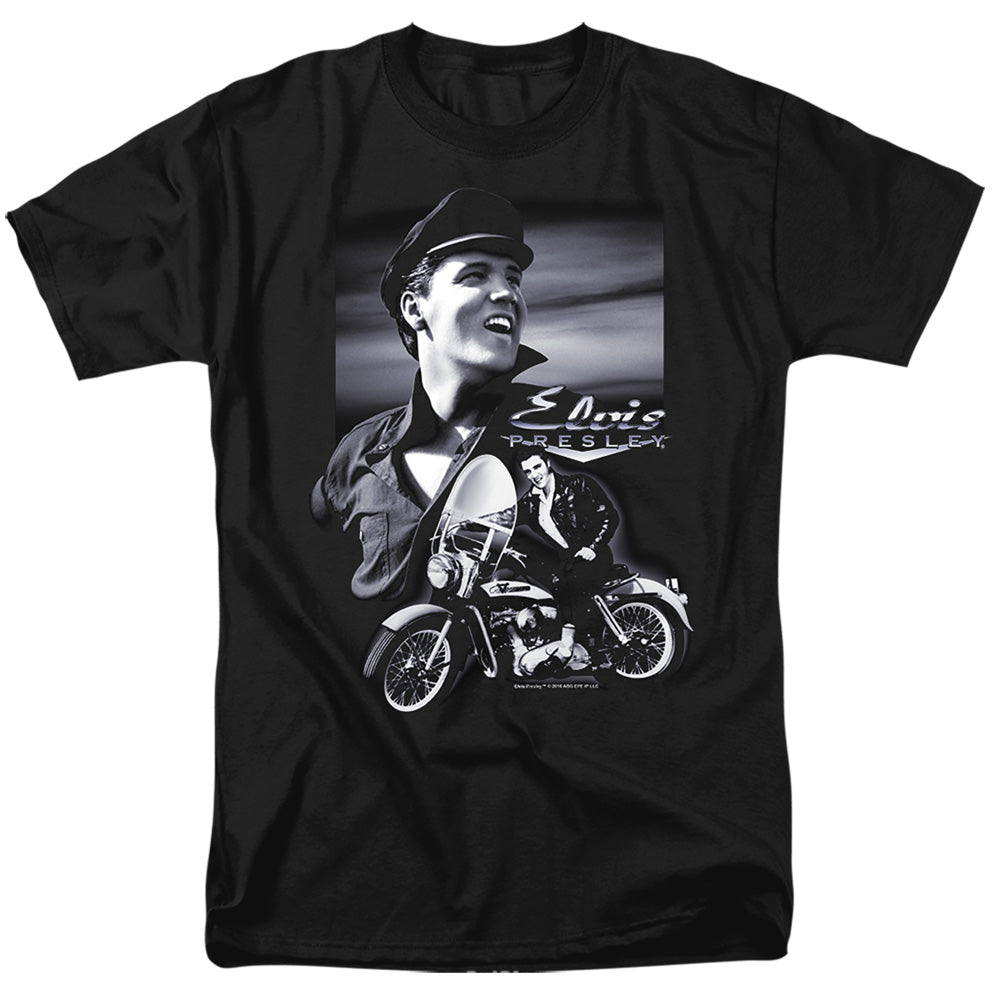 Elvis Presley Motorcycle Mens T Shirt Black Officially Licensed
