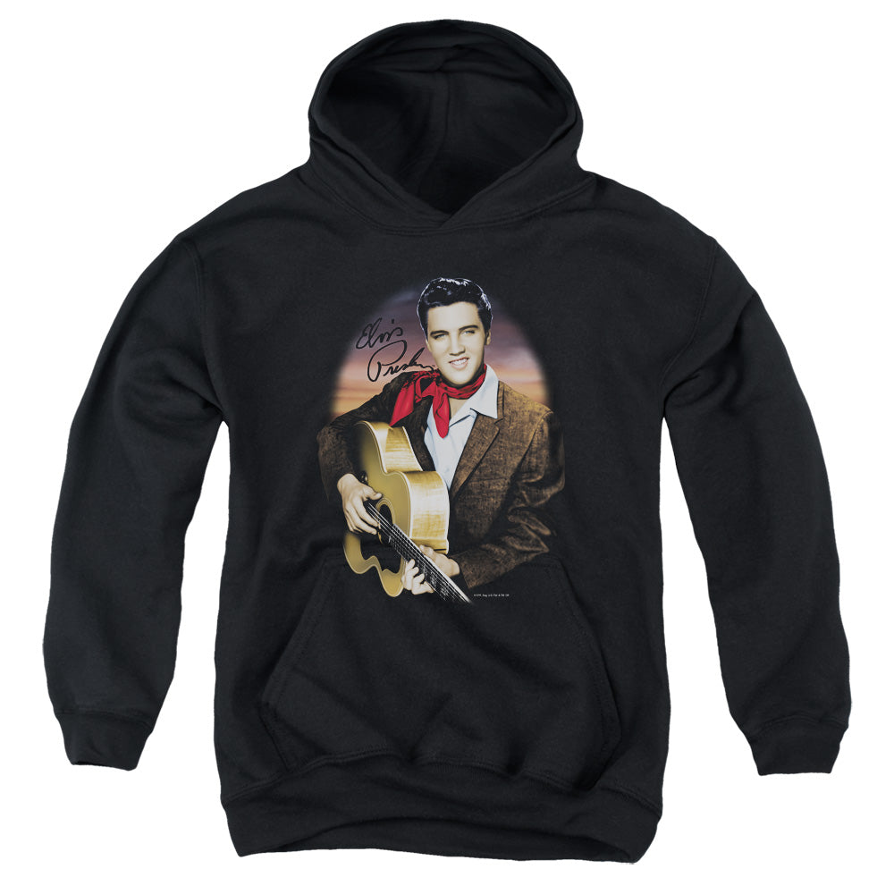 Elvis Presley Red Scarf #2 Kids Youth Hoodie Black Officially Licensed