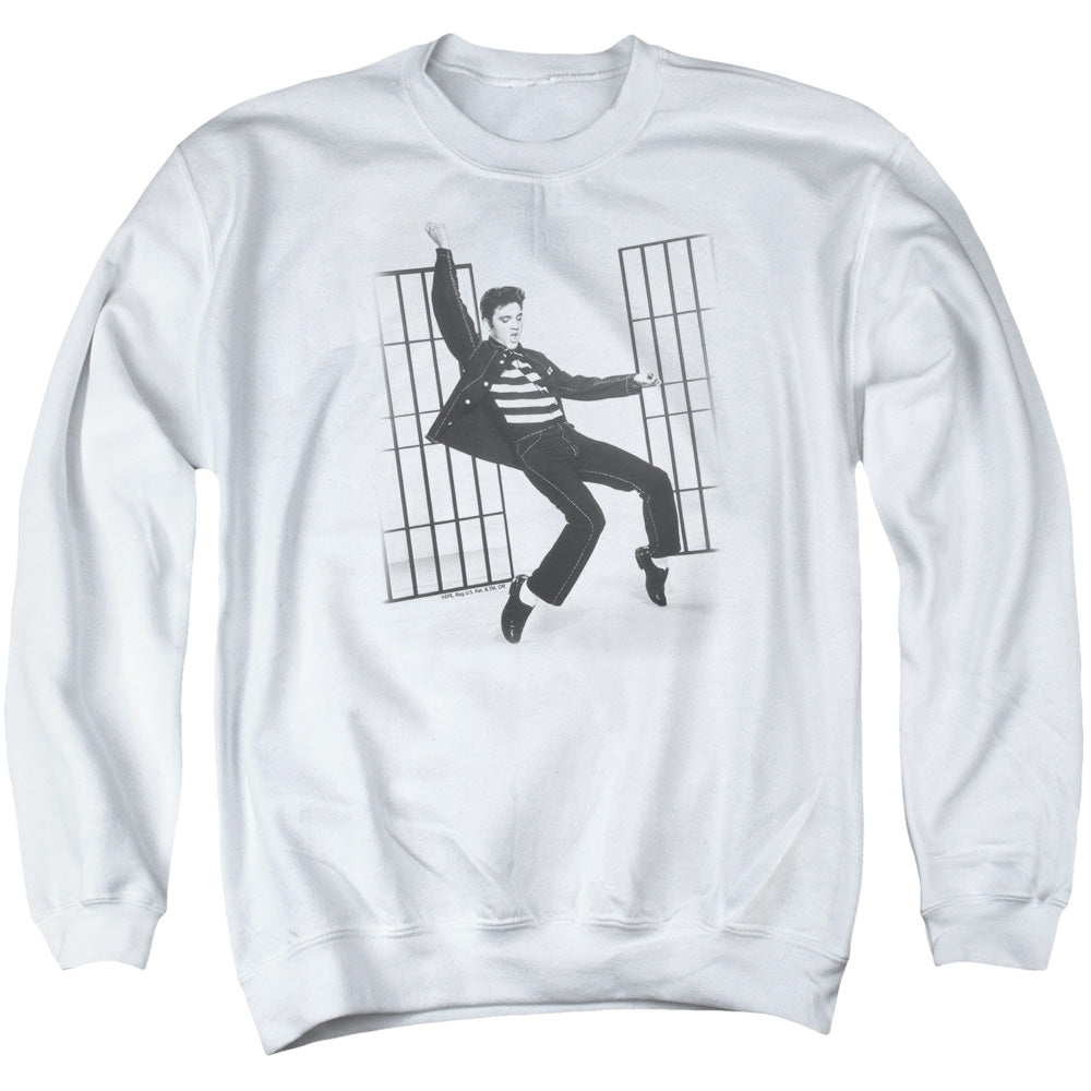 Elvis Presley Jailhouse Rock Mens Crewneck Sweatshirt White
