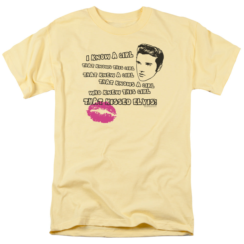 Elvis Presley Kissed Elvis Mens T Shirt Yellow Officially Licensed