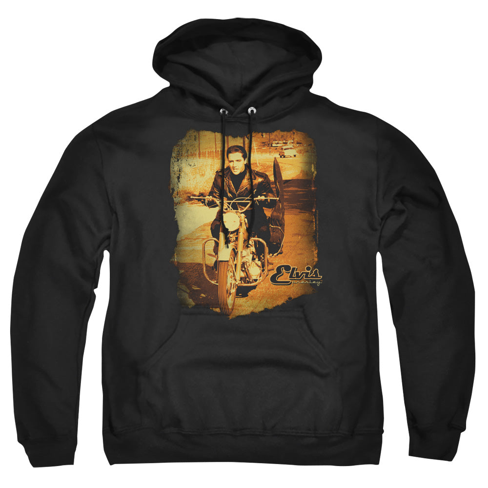 Elvis Presley Hit The Road Mens Hoodie Black Officially Licensed