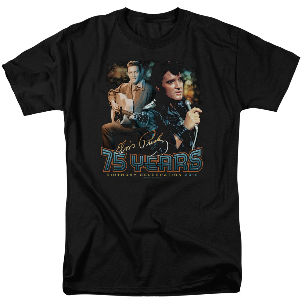 Elvis Presley 75 Years Mens T Shirt Black Officially Licensed