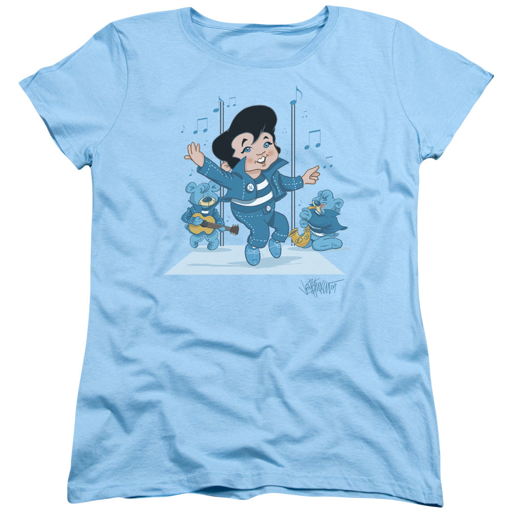 Elvis Presley Jailhouse Rocker Womens T Shirt Light Blue Officially Licensed