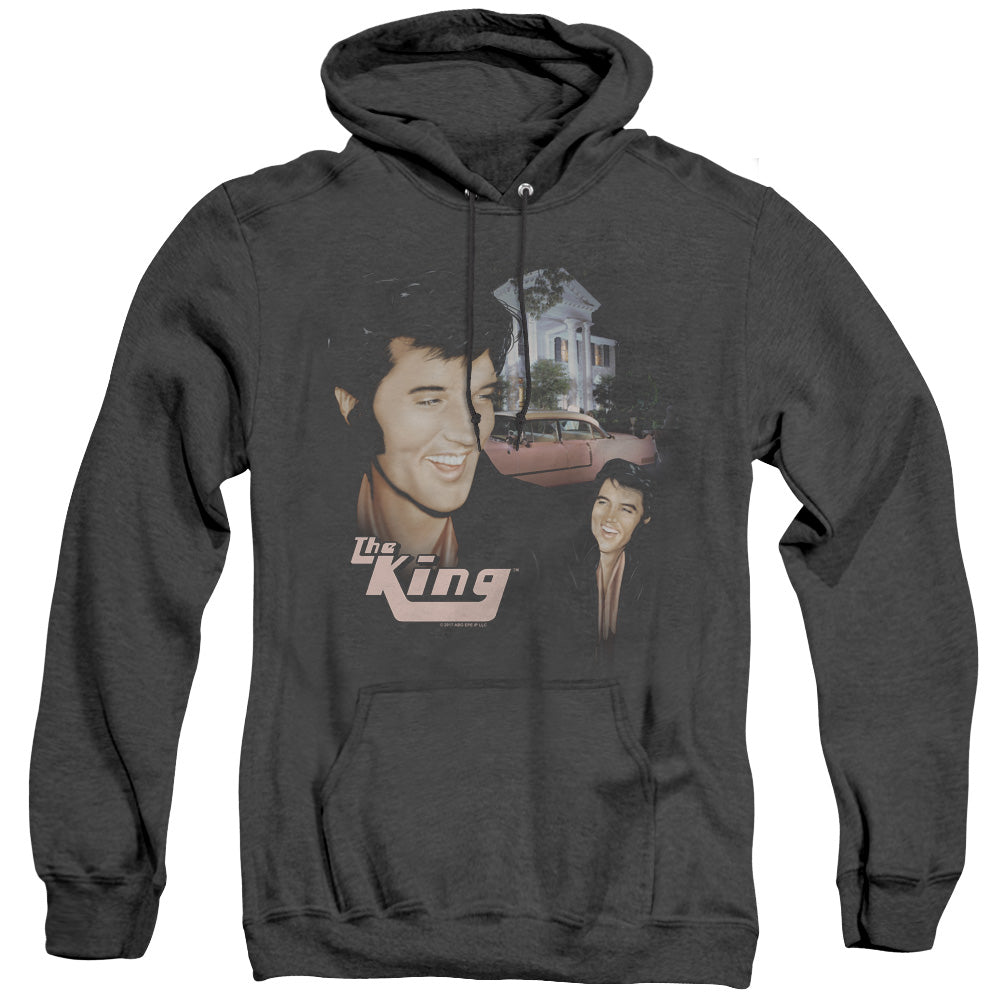 Elvis Presley Home Sweet Home Mens Heather Hoodie Black Officially Licensed