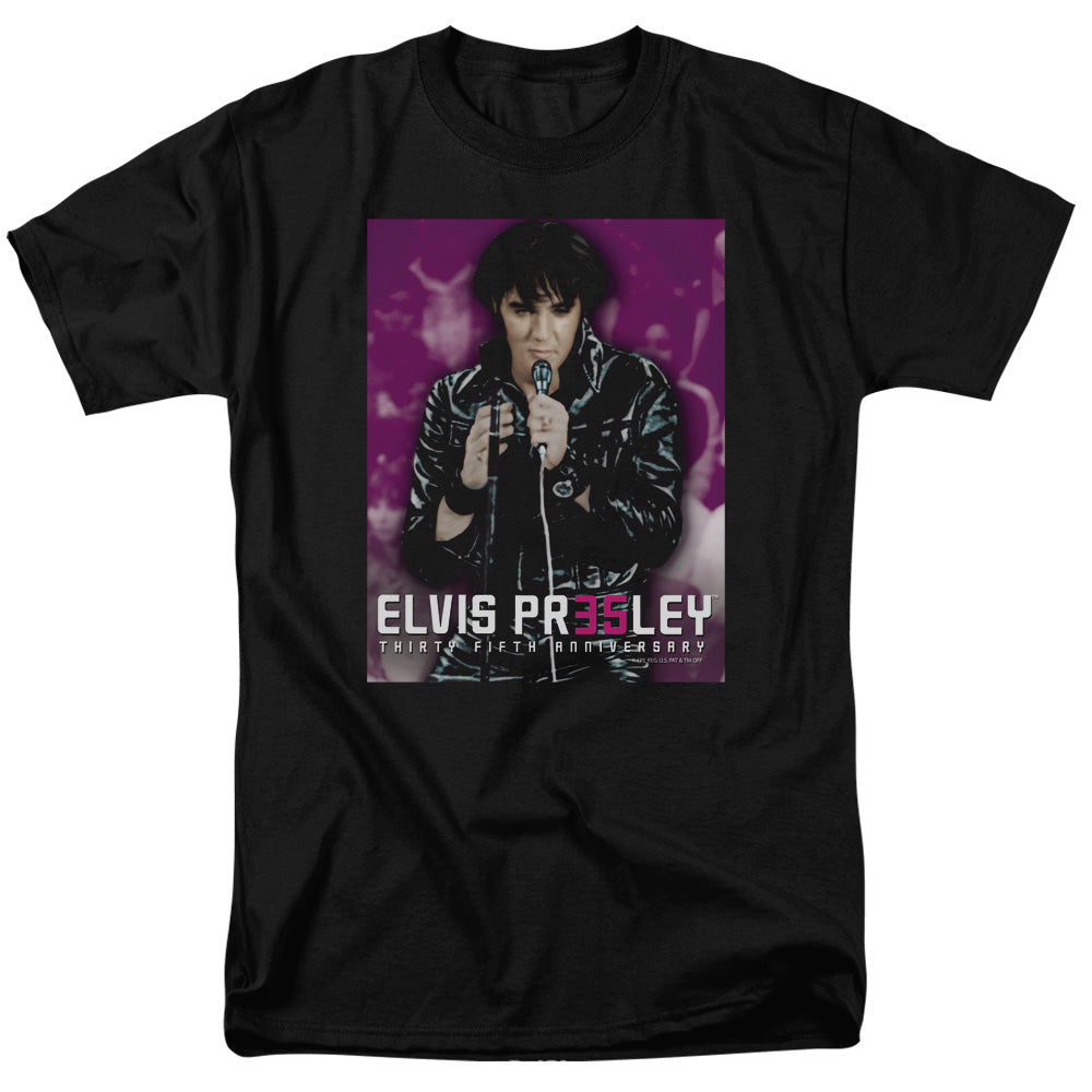 Elvis Presley 35 Leather Mens T Shirt Black Officially Licensed