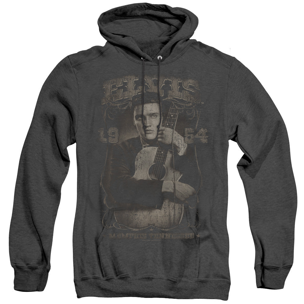 Elvis Presley 1954 Mens Heather Hoodie Black Officially Licensed