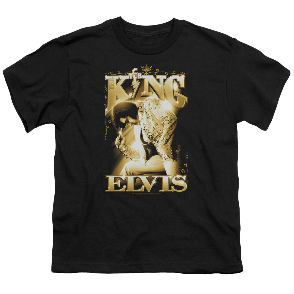 Elvis Presley the King Kids Youth T Shirt Black Officially Licensed