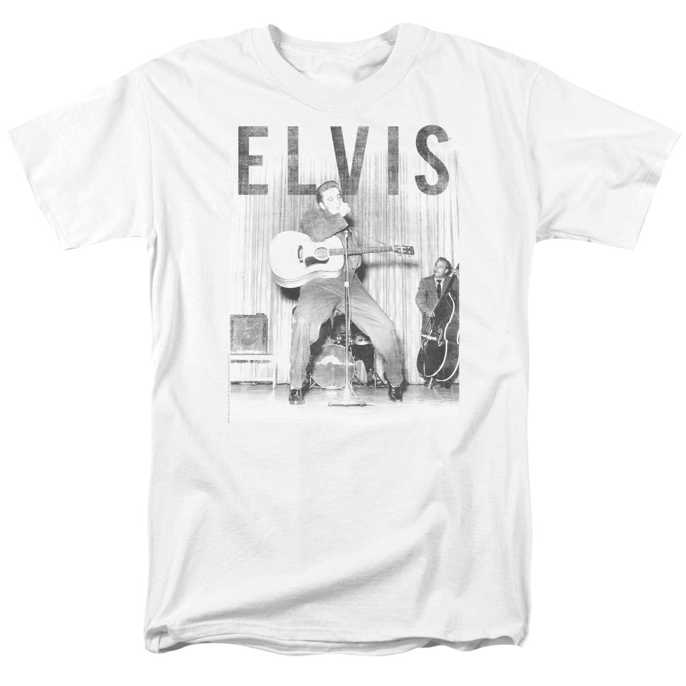 Elvis Presley With The Band Mens T Shirt White Officially Licensed