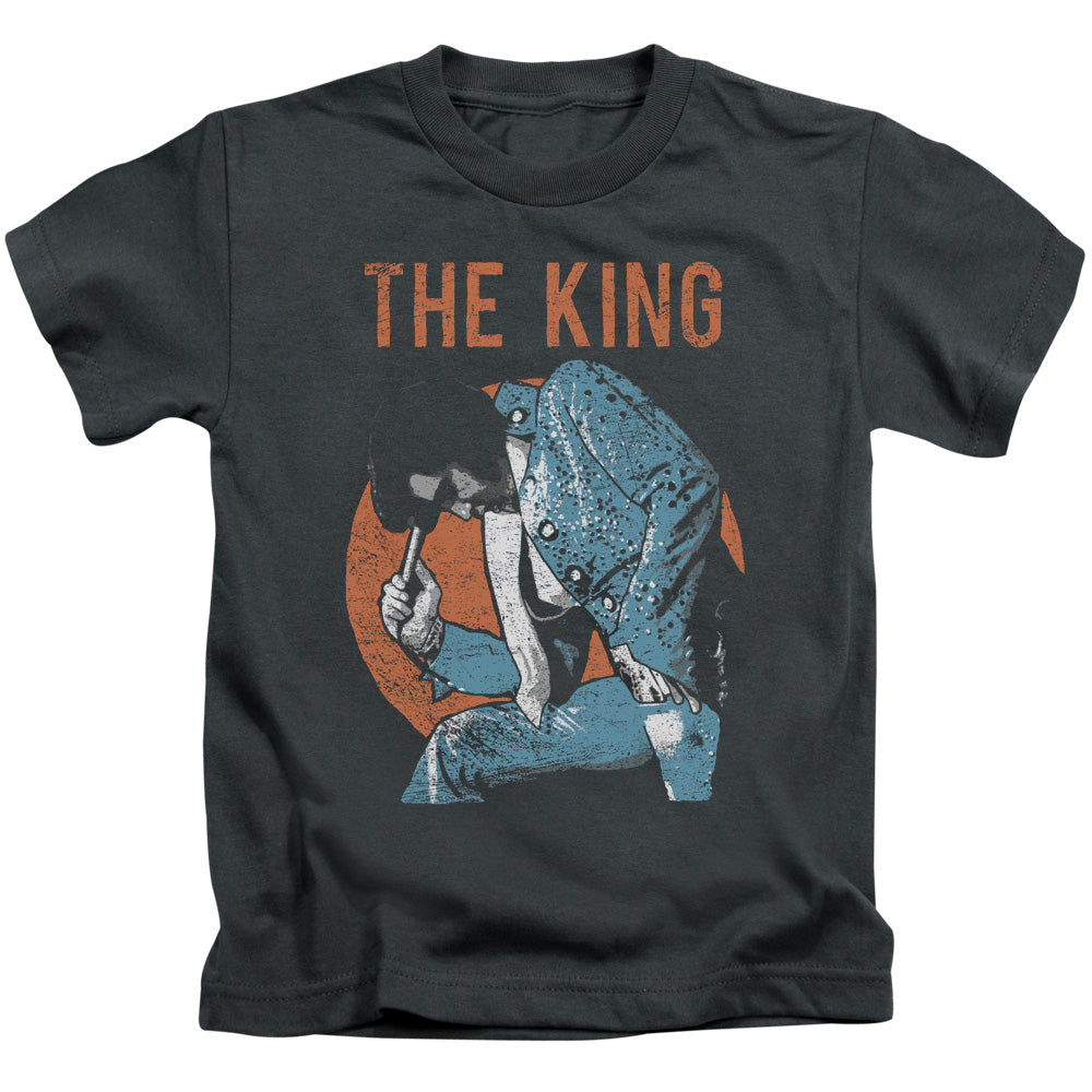 Elvis Presley Mic in Hand Juvenile Kids Youth T Shirt Charcoal Officially Licensed