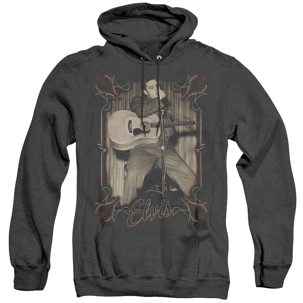 Elvis Presley Elvis Pinstripes Heather Mens Hoodie Black Officially Licensed