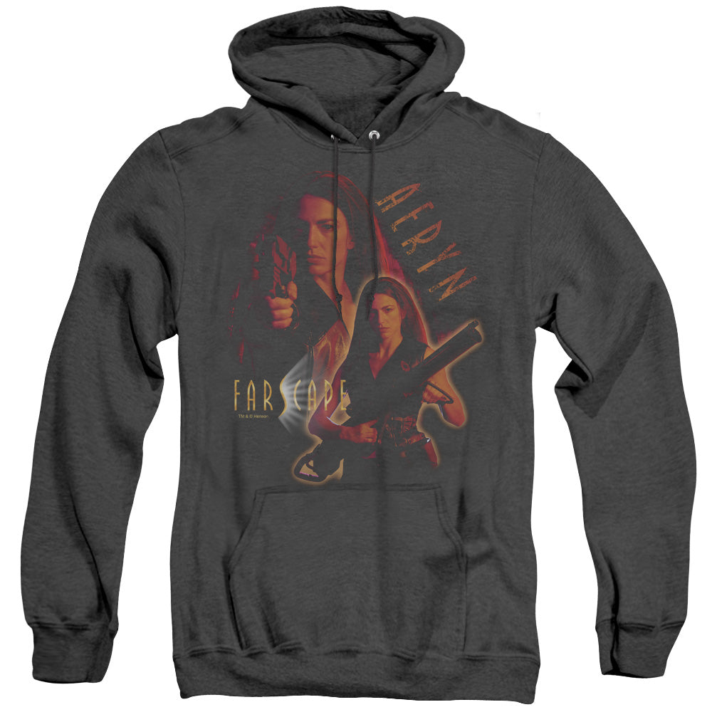 Farscape Aeryn Mens Heather Hoodie Black Officially Licensed