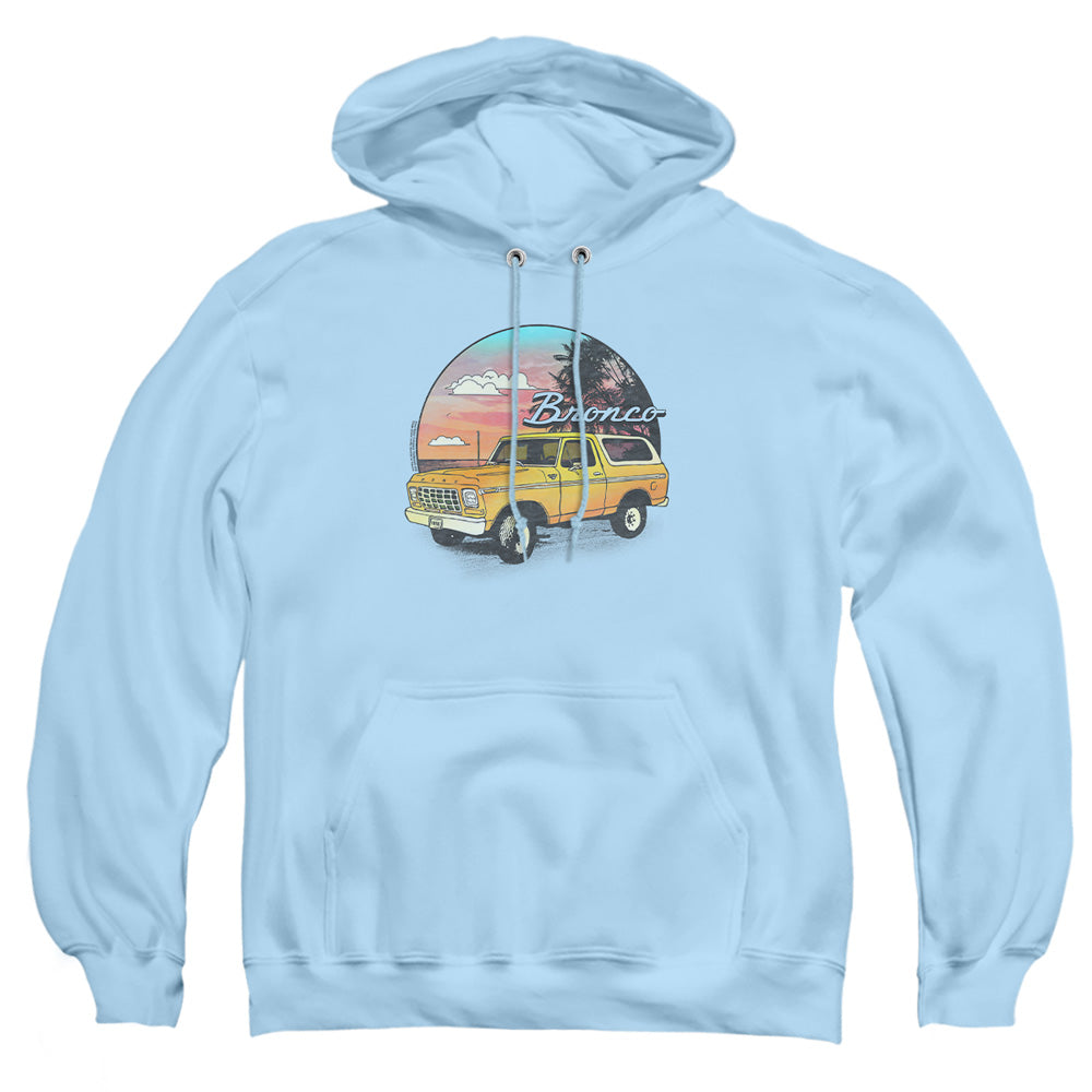 Ford Bronco Bronco At The Beach Mens Hoodie Light Blue Officially Licensed