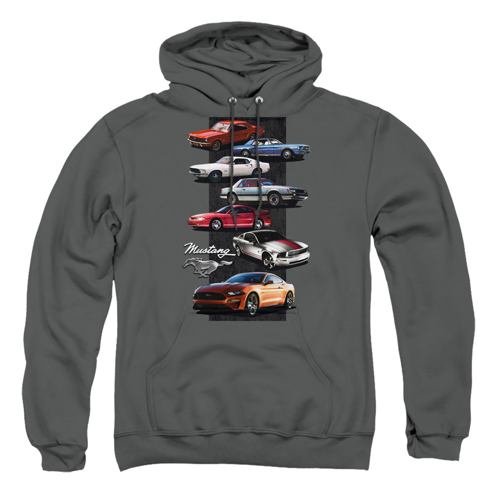 Ford Mustang Mustang Stack Mens Hoodie Charcoal Officially Licensed