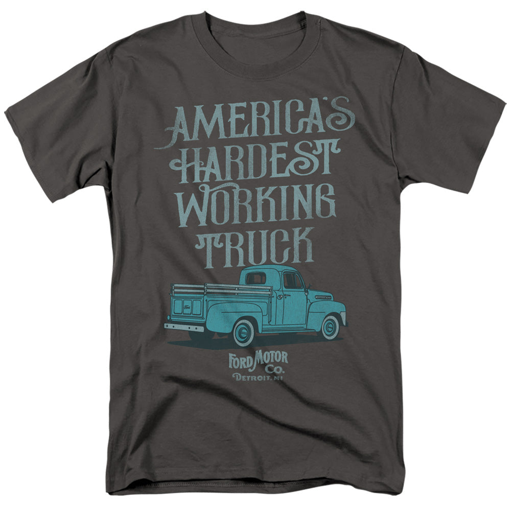 Ford Vintage America'S Hardest Working Truck Mens T Shirt Charcoal Officially Licensed