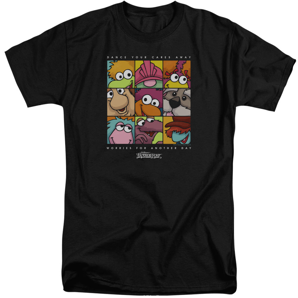 Fraggle Rock Squared Mens Tall T Shirt Black Officially Licensed