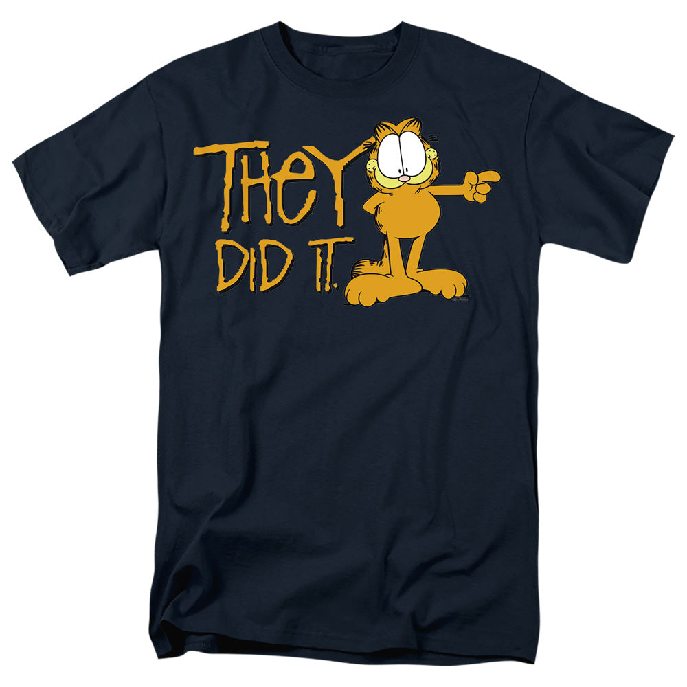 Garfield They Did It Mens T Shirt Slate Officially Licensed