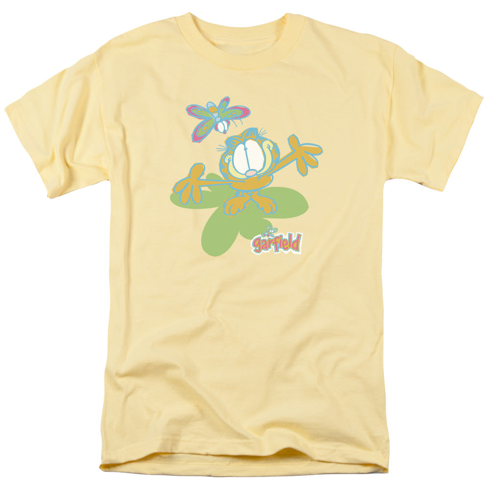 Garfield Butterfly Mens T Shirt Yellow Officially Licensed
