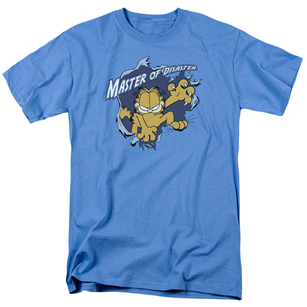 Garfield Master Of Disaster Mens T Shirt Carolina Blue Officially Licensed