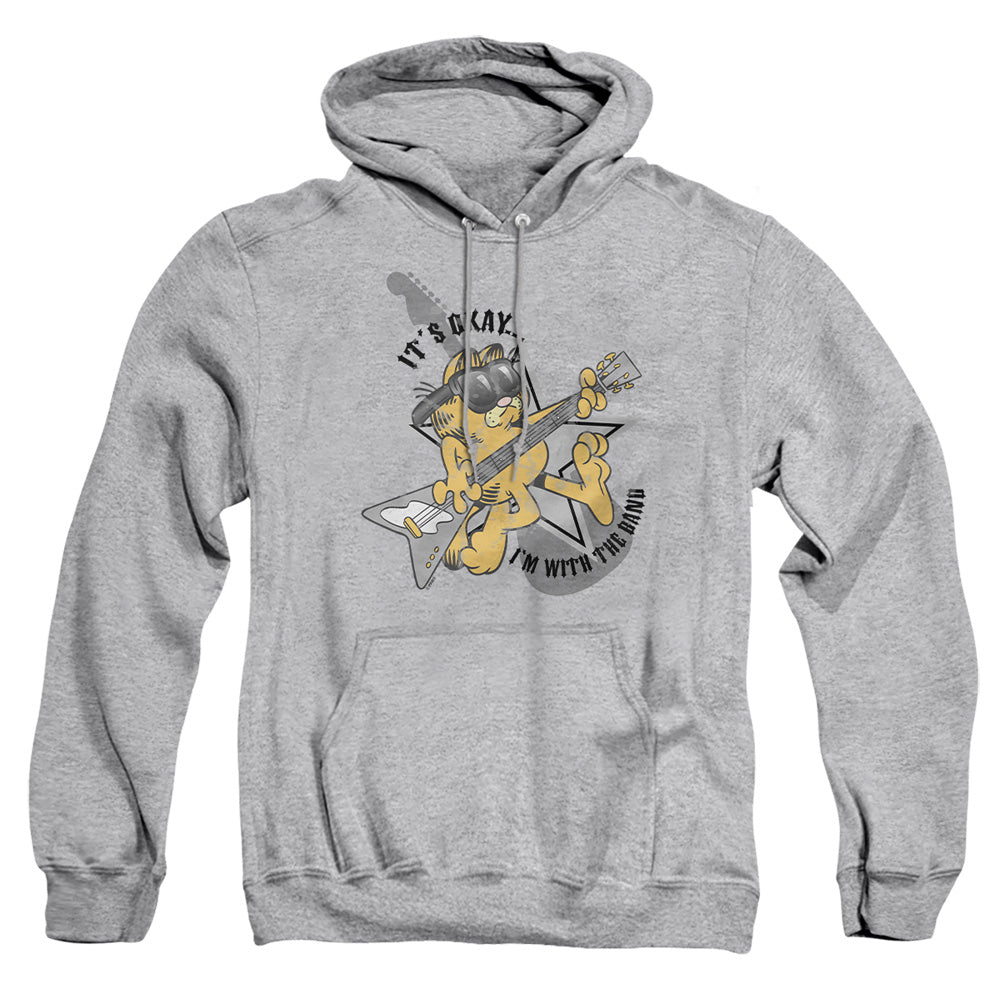 Garfield Im With The Band Mens Hoodie Athletic Heather Officially Licensed