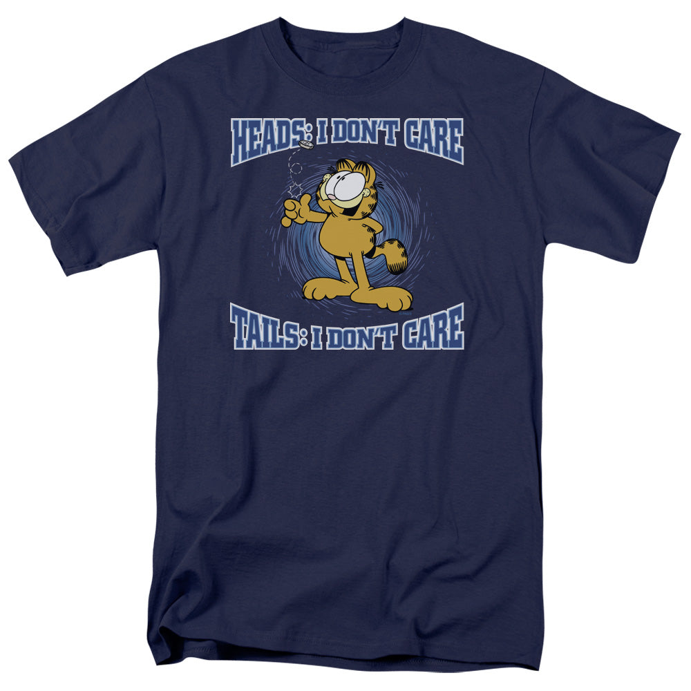 Garfield Heads Or Tails Mens T Shirt Navy Officially Licensed