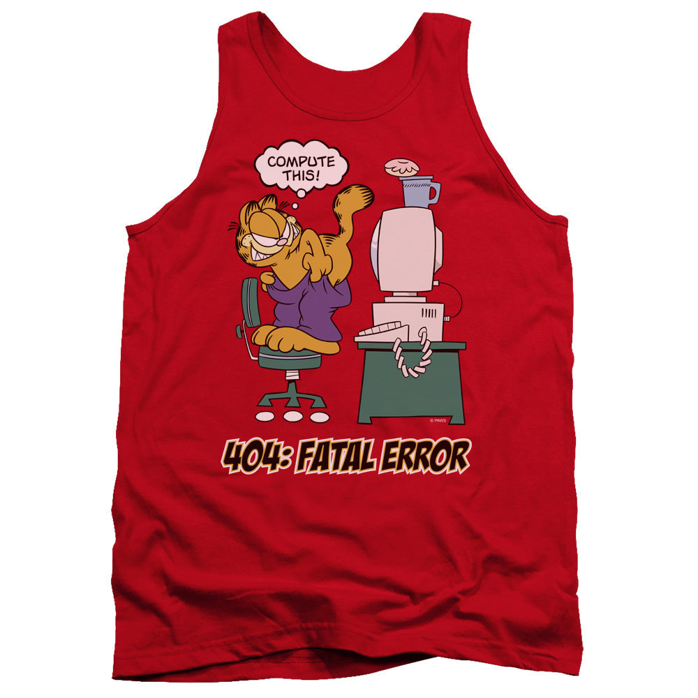 Garfield Compute This Mens Tank Top Shirt Red