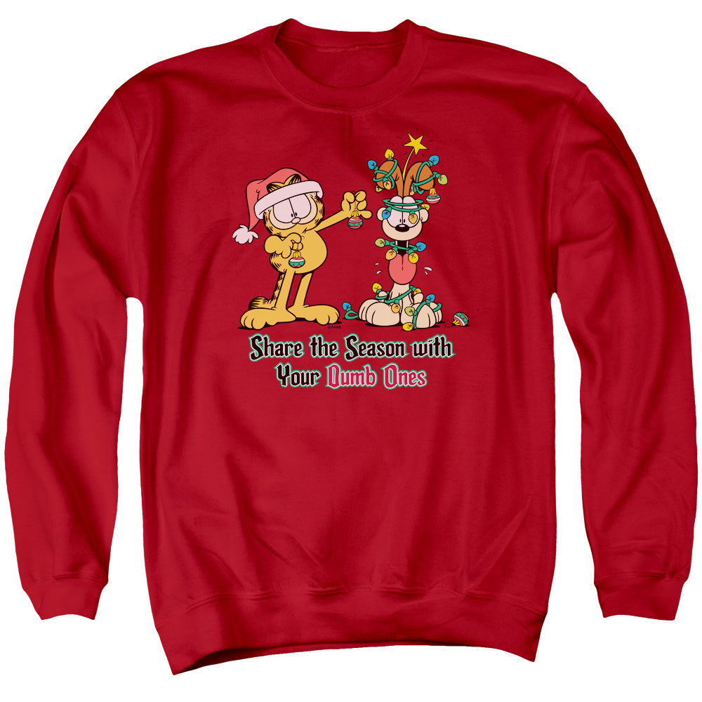 Garfield Share the Season Mens Crewneck Sweatshirt Red