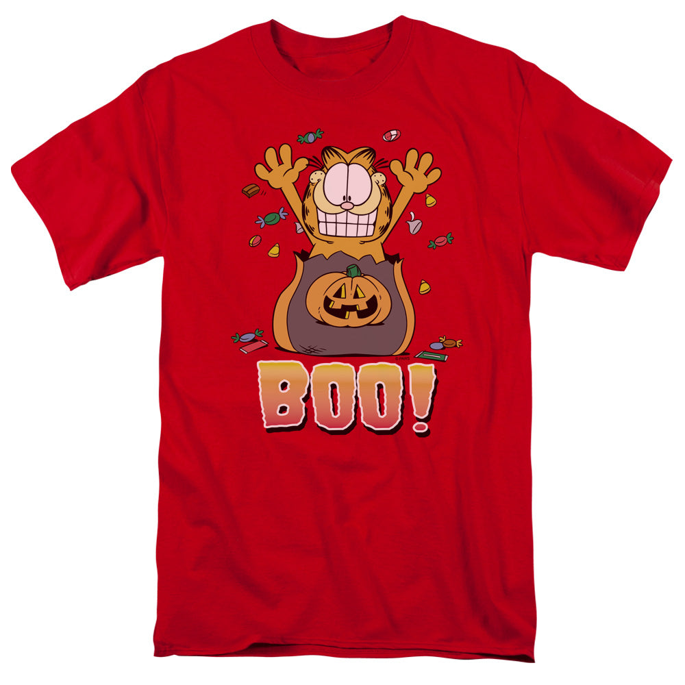 Garfield Boo! Mens T Shirt Red Officially Licensed