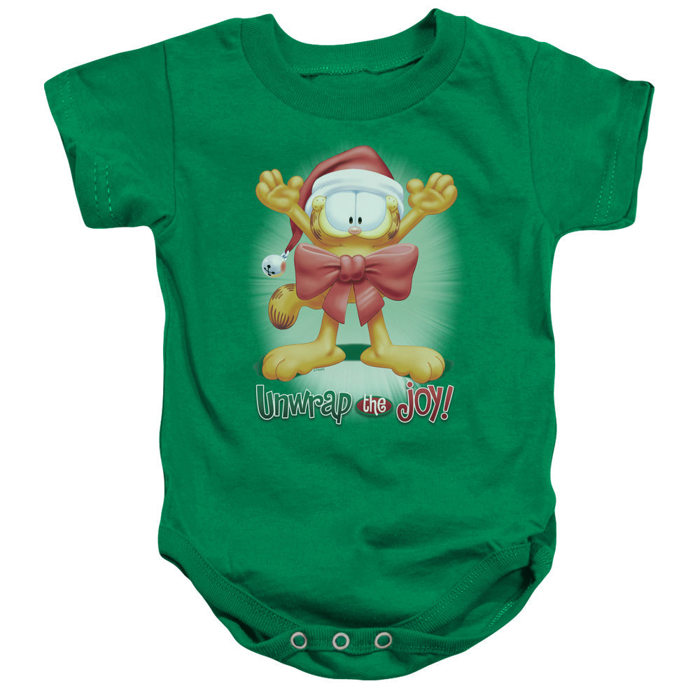 Garfield Unwrap the Joy! Infant Baby Snapsuit Kelly Green (6 Mos)