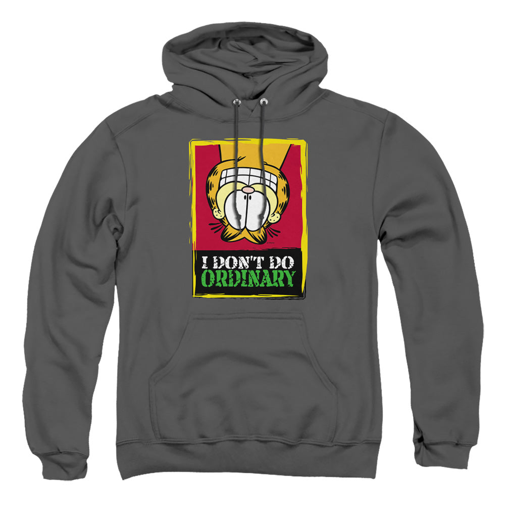 Garfield I Dont Do Ordinary Mens Hoodie Charcoal Officially Licensed