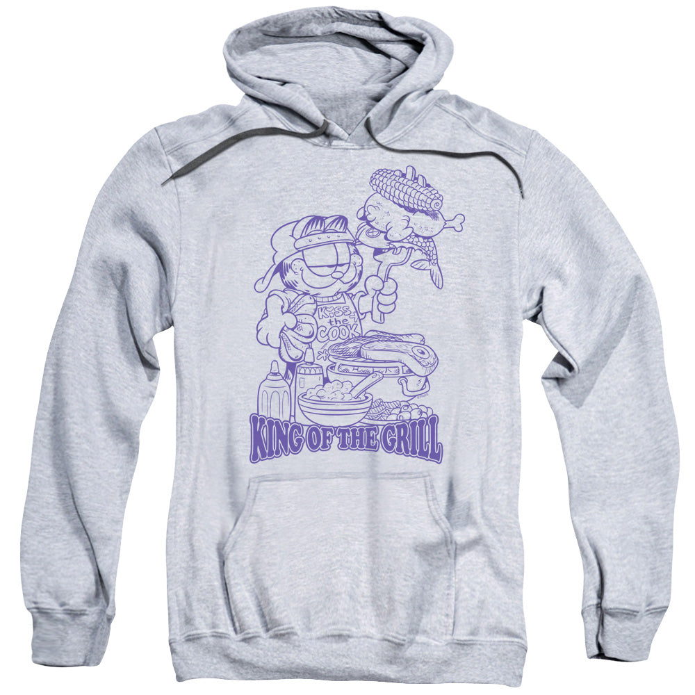 Garfield King Of The Grill Mens Hoodie Athletic Heather