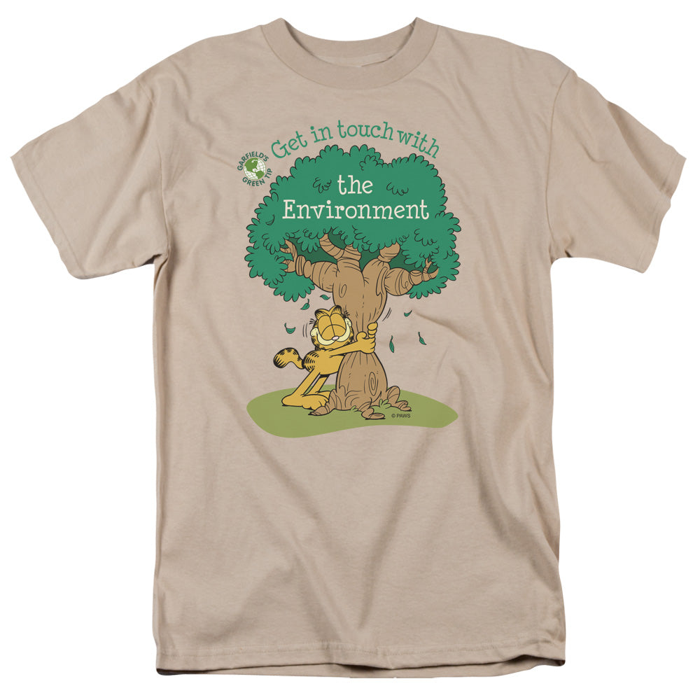 Garfield Get In Touch Mens T Shirt Sand Officially Licensed