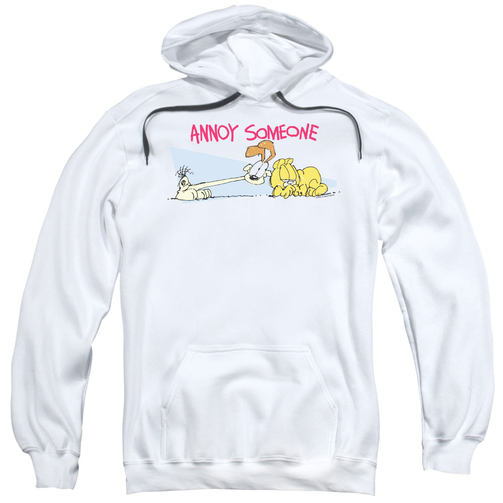Garfield Annoy Someone Mens Hoodie White